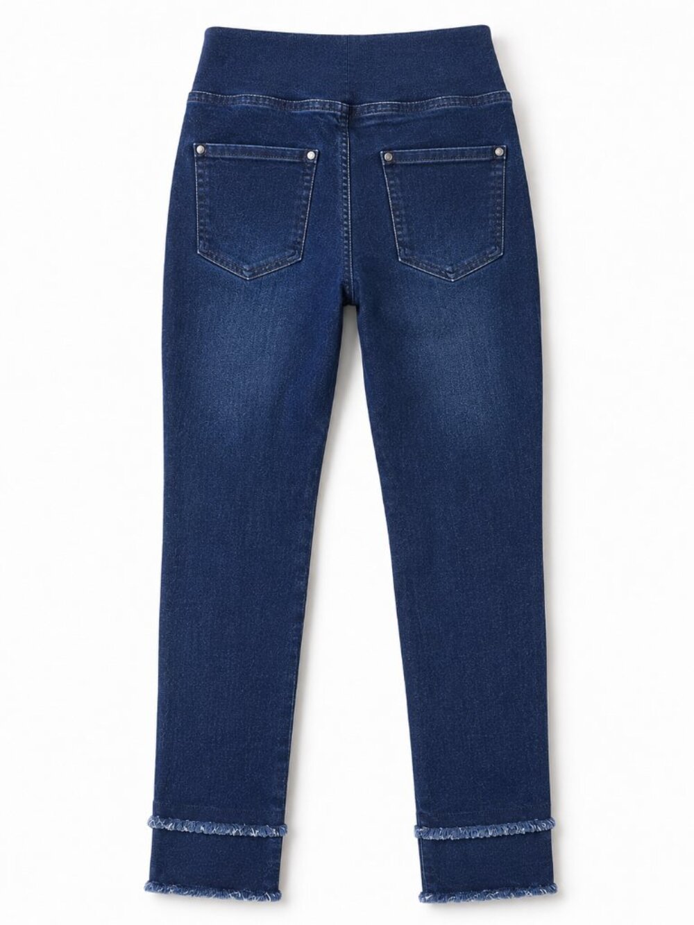 BELLE BY KIM GRAVEL Tripleluxe Pull On Ankle Fray Cuff Denim Blue Jean 6P NWOT - Picture 4 of 8